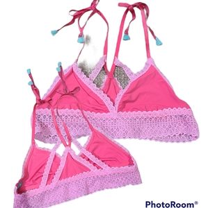 Aerie Pink Feminine Lacy Bralette